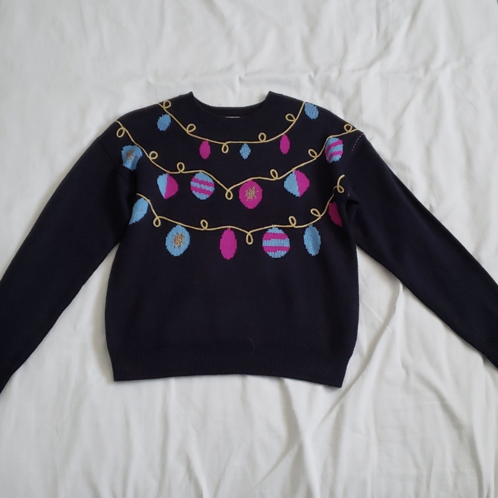 ASOS Black Sweater with Colorful Ornament Design